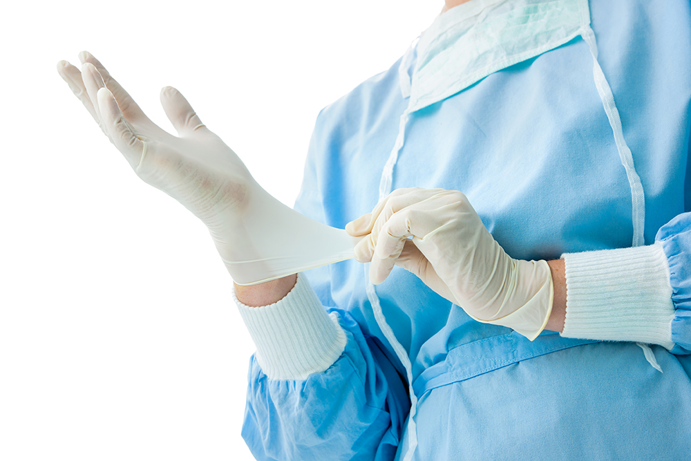 Medical gloves with IV