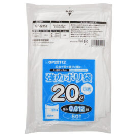 強力ポリ袋20L 50枚入 乳白色 厚み0.012mm OP22112