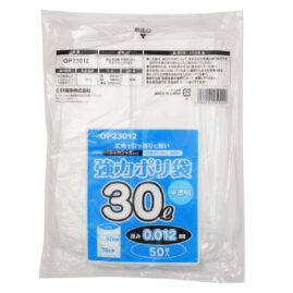 強力ポリ袋30L 50枚入 半透明 厚み0.012mm OP23012