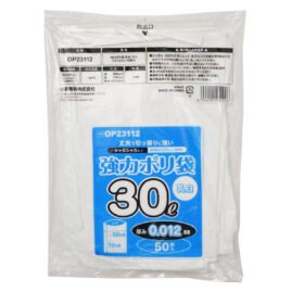 強力ポリ袋30L 50枚入 乳白色厚み0.012mm OP23112